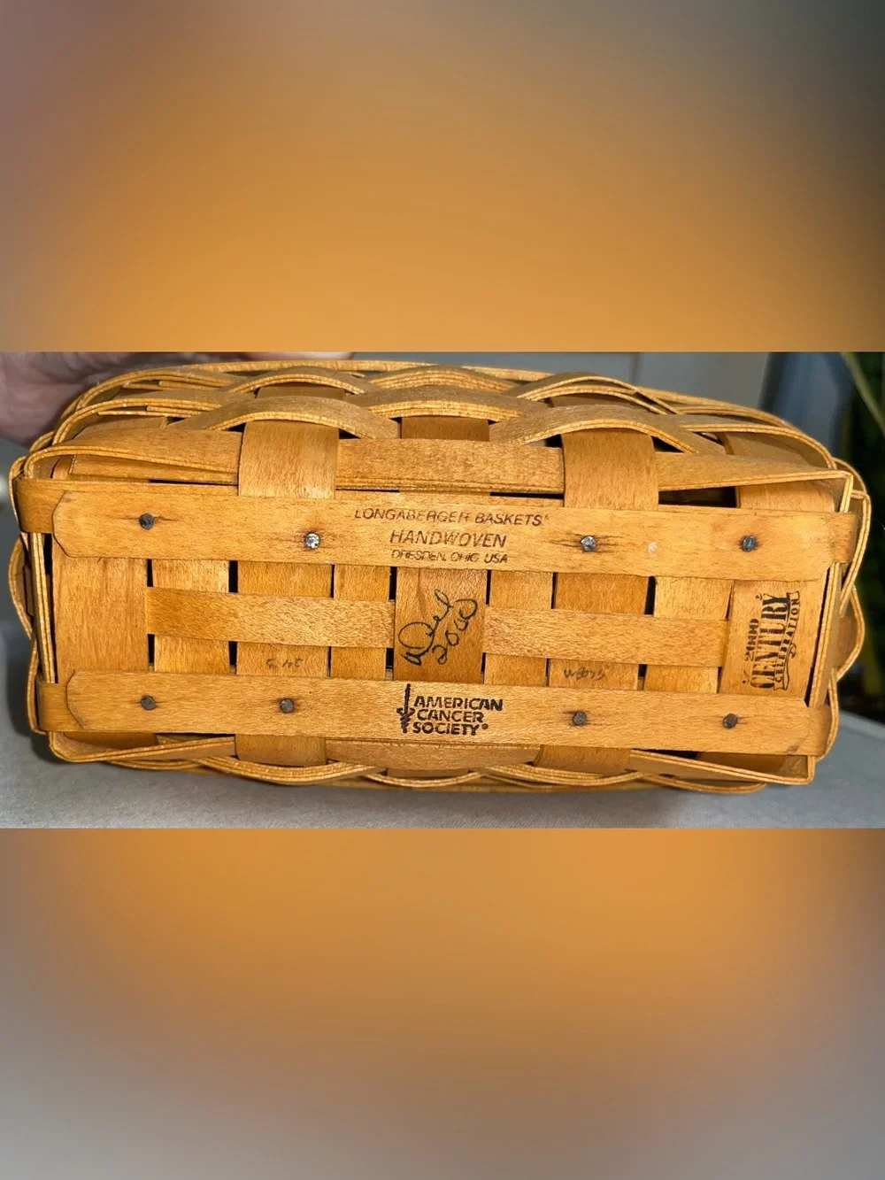 Vintage Longaberger 2000 Century Celebration American Cancer Society Basket